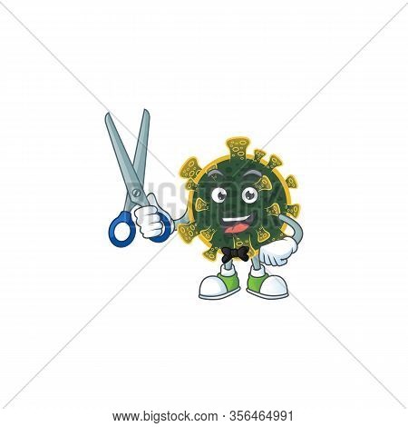 Cool Barber New Coronavirus Mascot Design Style