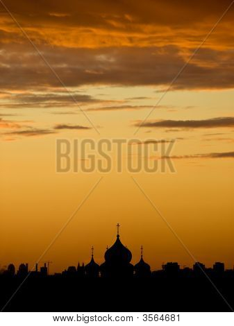 Sonnenuntergang über Moskau