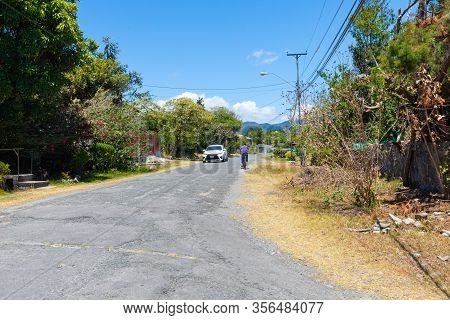 Orosi Costa Rica March 15 Cycling In Orosi Street In Paraiso District Northern San Jose. Shoot On Ma