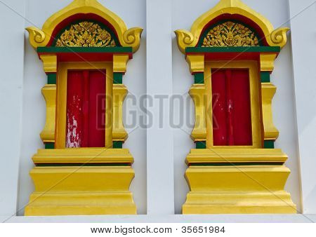 Thai tyyli ikkuna temppeli