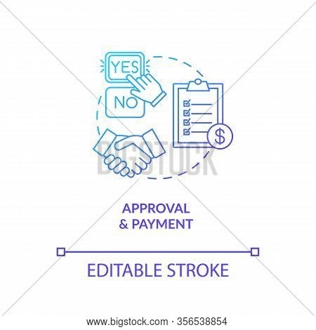 Sample Approval And Payment Concept Icon. Order Finishing And Delivering Final Files Idea Thin Line 