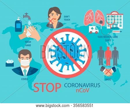 Infogaphic For Coronavirus 2019-ncov Disease Prevention. Healthcare And Hygiene Procedure. How To Pr