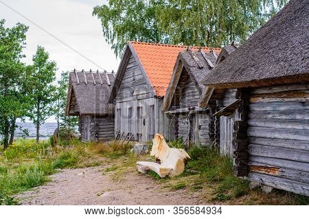 Traditional Wooden Barns In The Village Of Altja, Lahemaa Nature Park, Estonia