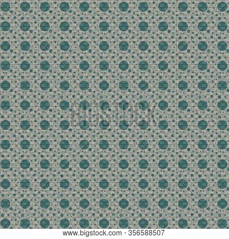 Polka Dot Background Teal With Various Sizes Of Dots And Texture.  12x12 Digital Paper For Backdrops