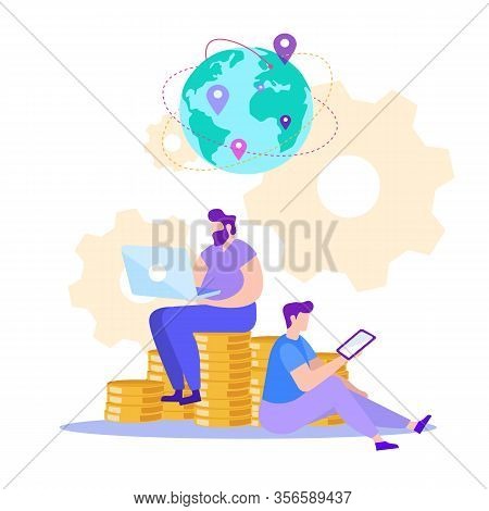 Idea Generation. Creating Business Ideas. New Technologies. Work At Laptop. Turn Into Reality Though
