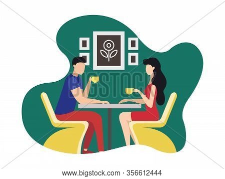 Coworking Rest And Relaxation Area Cartoon Flat. Resource Sharing Model To Reduce Operating Costs. P