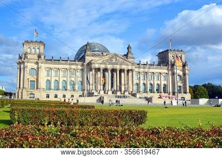 Berlin Germany 09 24 17: The Reichstag Officially Deutscher Bundestag  Plenarbereich Reichstagsgebau