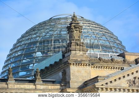 Berlin Germany 09 24 17: The Reichstag Officially Deutscher Bundestag  Plenarbereich Reichstagsgebau