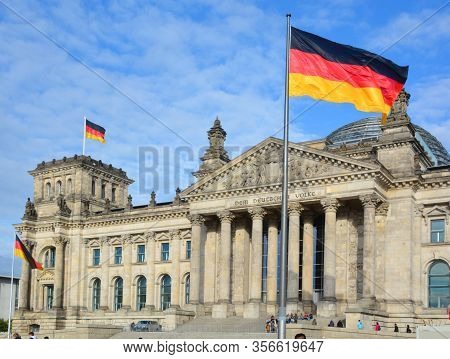 Berlin Germany 09 24 17: The Reichstag Officially Deutscher Bundestag  Plenarbereich Reichstagsgebau