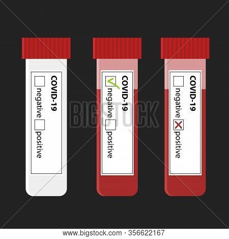 Blood Tubes, Coronovirus Blood Test, Positive Coronovirus Test, Negative Coronovirus Test, Covid-19
