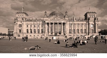 Berlin Germany 09 24 17: The Reichstag Officially Deutscher Bundestag  Plenarbereich Reichstagsgebau