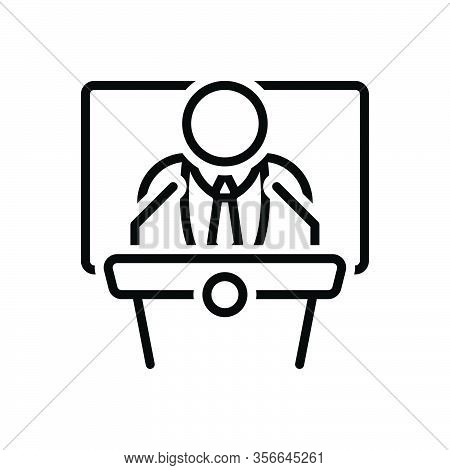 Black Line Icon For Democrat Political Patriotism Governor Chief President Leader Republican
