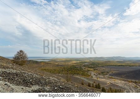 Steep Mountain Road. Ascent To The Pious Cross, Karabash. Chelyabinsk Region, The Dirtiest City On E