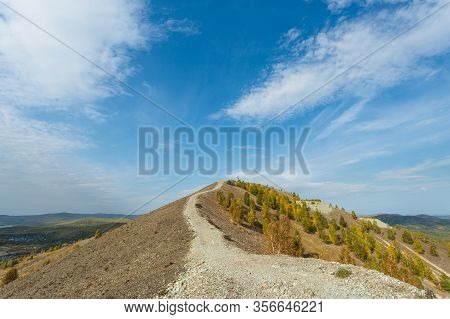 Steep Mountain Road. Ascent To The Pious Cross, Karabash. Chelyabinsk Region, The Dirtiest City On E