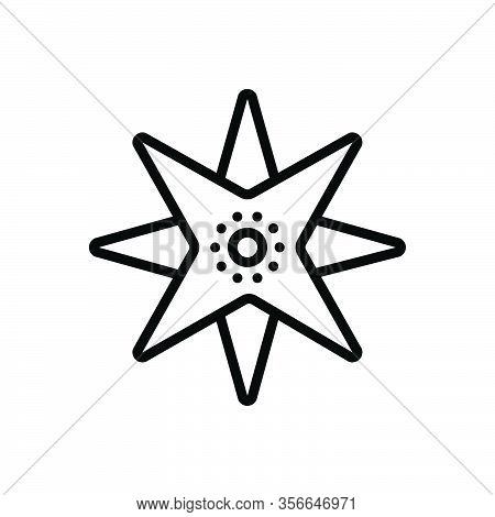Black Line Icon For Northern Compass Septentrional Direction Compass
