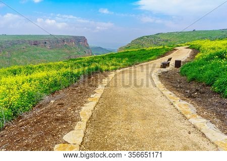 Landscape View Of Mount Arbel And Mount Nitay, Northern Israel