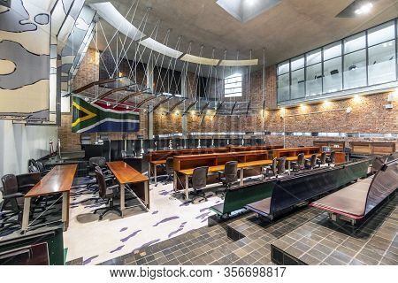 Interior Of Constitutional Court Of South Africa In Johannesburg