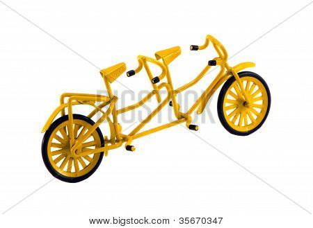 Dobbelt cykel legetøj Decor isoleret på hvid