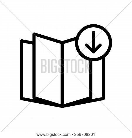Download Book Icon Vector. Download Book Sign. Isolated Contour Symbol Illustration
