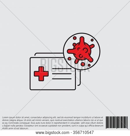 Virus, Bacteria And Medical Form, Document, Certificate Line, Linear Icon, Symbol, Sign. Coronavirus
