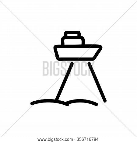 Ship Sonar Icon Vector. Ship Sonar Sign. Isolated Contour Symbol Illustration