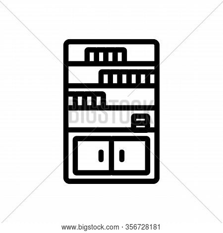 Cabinet Shelf Icon Vector. Cabinet Shelf Sign. Isolated Contour Symbol Illustration