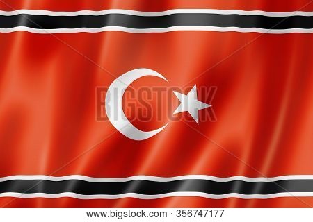 Aceh People Ethnic Flag, Indonesia. 3d Illustration
