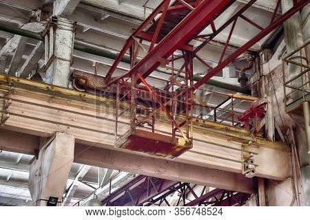 Old Empty Destroyed And Abandoned Factory. Industrial And Works Concept