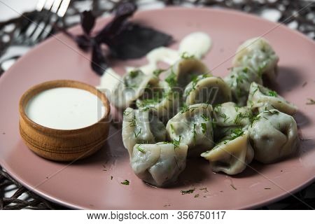 Meat Dumplings, Homemade Traditional Ukrainian Dish Pelmeni