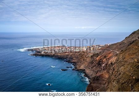 Ponta Do Sol Village Aerial View, Santo Antao Island, Cape Verde, Africa