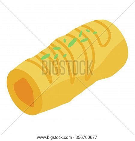 Fresh Baklava Roll Icon. Isometric Of Fresh Baklava Roll Vector Icon For Web Design Isolated On Whit