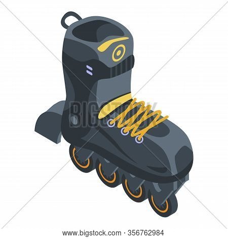 Sport Inline Skates Icon. Isometric Of Sport Inline Skates Vector Icon For Web Design Isolated On Wh