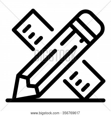 Tiler Ruler Icon. Outline Tiler Ruler Vector Icon For Web Design Isolated On White Background