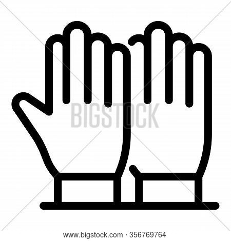 Tiler Gloves Icon. Outline Tiler Gloves Vector Icon For Web Design Isolated On White Background