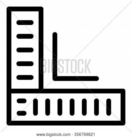 Tiler Angle Ruler Icon. Outline Tiler Angle Ruler Vector Icon For Web Design Isolated On White Backg
