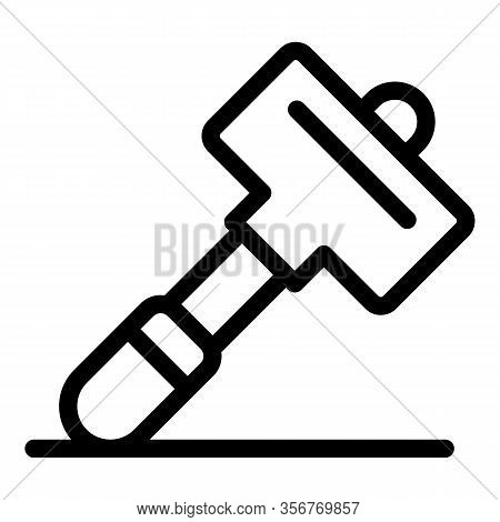 Tiler Hammer Icon. Outline Tiler Hammer Vector Icon For Web Design Isolated On White Background