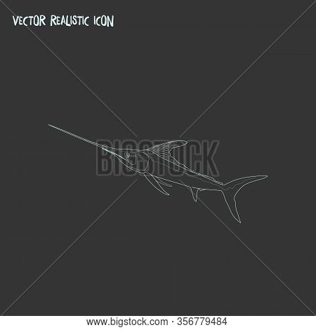 Swordfish Icon Line Element. Vector Illustration Of Swordfish Icon Line Isolated On Clean Background