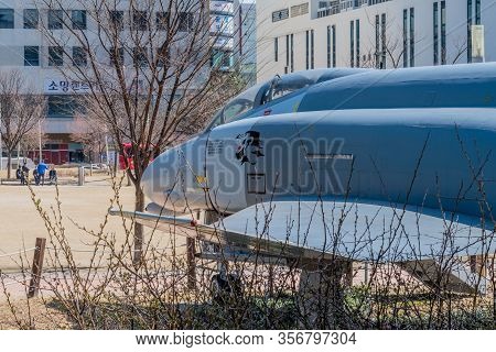 Daejeon, South Korea; March 16, 2020: Closeup Of Port Side Of Mcdonald Douglas Phantom F4 Jet Aircra
