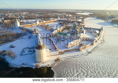 Cyrillo-belozersky Monastery Close-up On A December Day (aerial Photography). Vologda Region, Russia