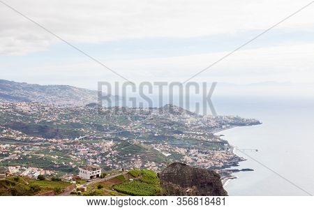 Cabo Girao View.  The View Looking Towards Funchal From Cabo Girao Viewpoint On The Portuguese Islan