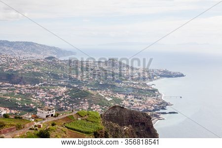 Cabo Girao View.  The View Looking Towards Funchal From Cabo Girao Viewpoint On The Portuguese Islan