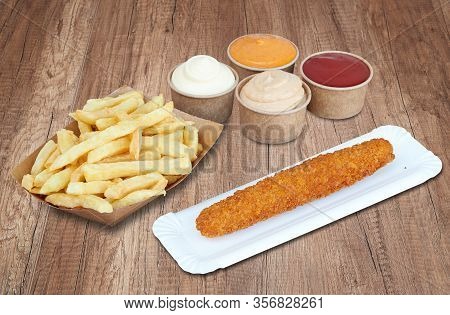 Fast food Snack and french fries. Each snack have a clipping path