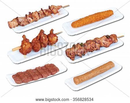 Fast Food Snack And French Fries. Each Snack Have A Clipping Path