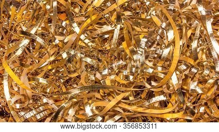 Colored Shavings. Background Or Screensaver Of Colored Metallic Chips.abstract Color Background Of M