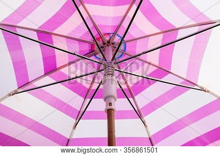 Under The Umbrella , Inside Of Umbrella Steel Wire, Cloose-up