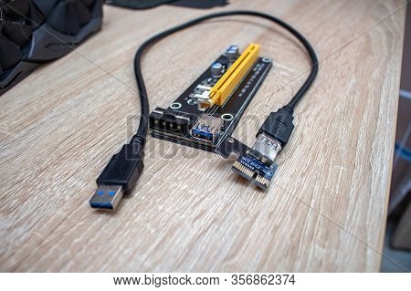 Riser 16x For Video Card On The Table