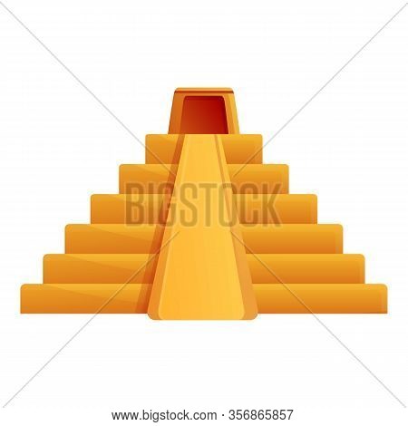 Maya Pyramid Icon. Cartoon Of Maya Pyramid Vector Icon For Web Design Isolated On White Background