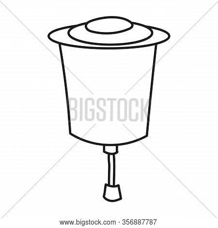 Simplified Outline Vector Illustration Of A Rular Washbasin On A White Background.