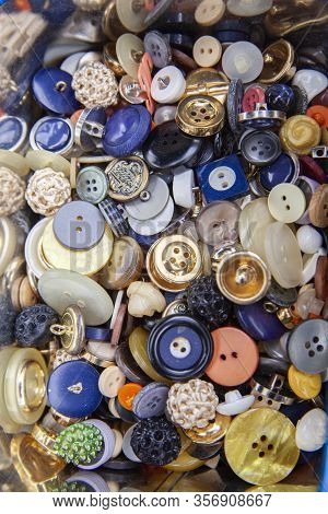 Variety Of Buttons For Sale At Fleamarket At Mauerpark