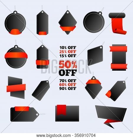 Stickers. Sale Tags. Fire Discounts. Black Style.